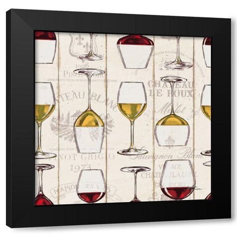 Wine Tasting Step 02A Black Modern Wood Framed Art Print by Penner, Janelle