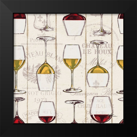 Wine Tasting Step 02A Black Modern Wood Framed Art Print by Penner, Janelle