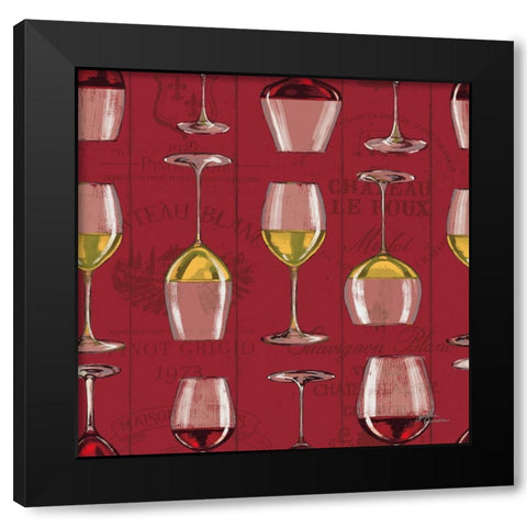 Wine Tasting Step 02B Black Modern Wood Framed Art Print with Double Matting by Penner, Janelle