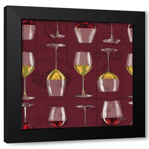 Wine Tasting Step 02D Black Modern Wood Framed Art Print with Double Matting by Penner, Janelle