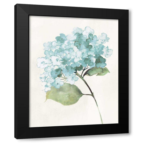 Antique Floral on Cream I Blue Black Modern Wood Framed Art Print by Wild Apple Portfolio