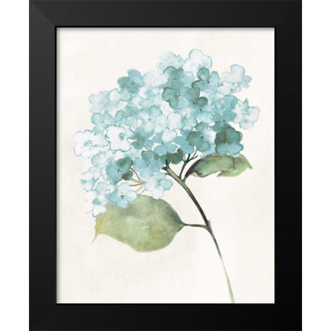 Antique Floral on Cream I Blue Black Modern Wood Framed Art Print by Wild Apple Portfolio