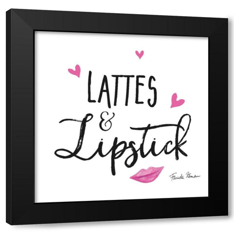 Lattes and Lipstick Black Modern Wood Framed Art Print with Double Matting by Zaman, Farida
