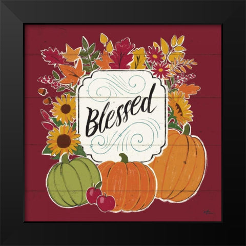 Thankful III Red Black Modern Wood Framed Art Print by Penner, Janelle