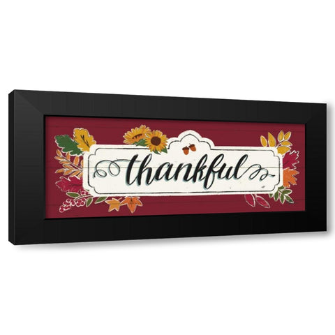 Thankful IV Red Black Modern Wood Framed Art Print with Double Matting by Penner, Janelle