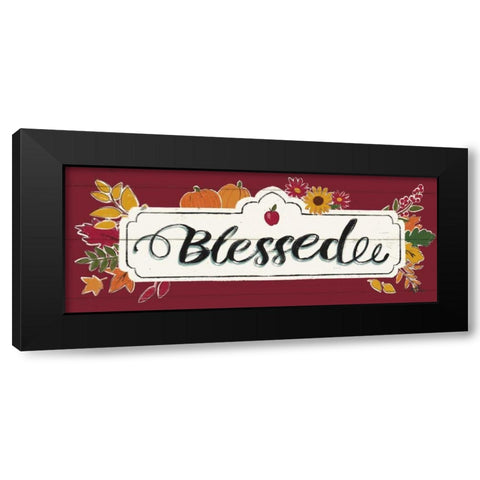 Thankful V Red Black Modern Wood Framed Art Print with Double Matting by Penner, Janelle