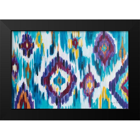 Ikat Jewel I Black Modern Wood Framed Art Print by Zaman, Farida