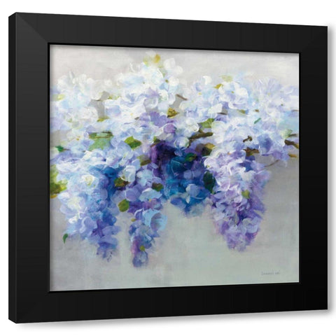 Wisteria Black Modern Wood Framed Art Print by Nai, Danhui