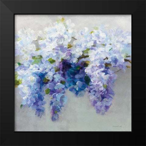 Wisteria Black Modern Wood Framed Art Print by Nai, Danhui