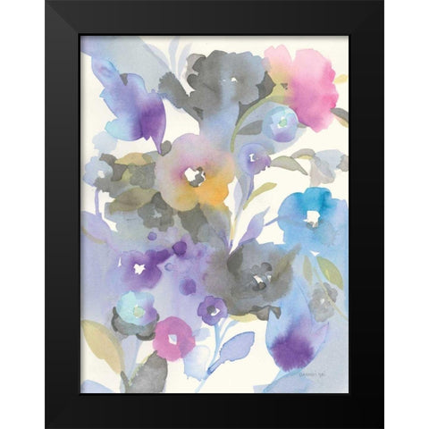 Jewel Garden I Black Modern Wood Framed Art Print by Nai, Danhui