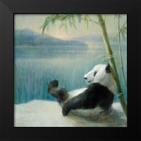 Resting in Bamboo Black Modern Wood Framed Art Print by Nai, Danhui