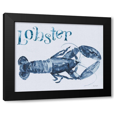 Beach House Kitchen Blue Lobster Black Modern Wood Framed Art Print with Double Matting by Audit, Lisa