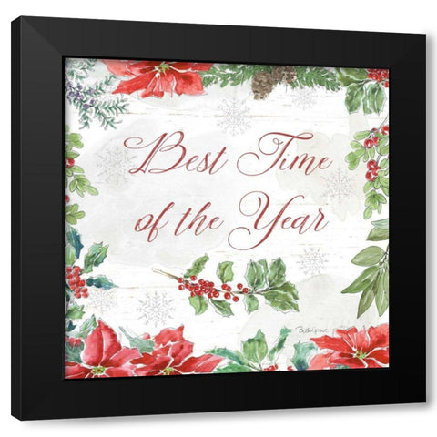 Farmhouse Holidays III Black Modern Wood Framed Art Print with Double Matting by Grove, Beth