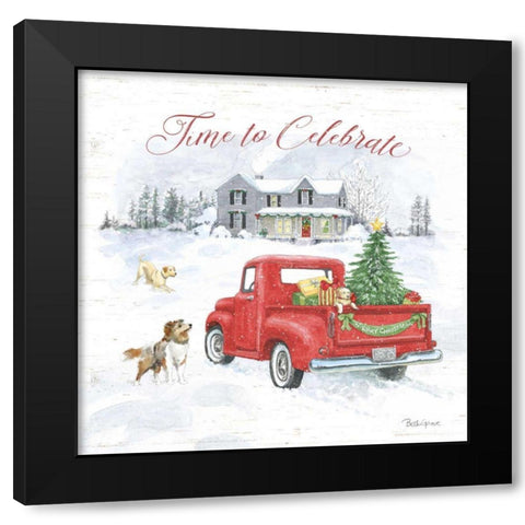 Farmhouse Holidays VIII Black Modern Wood Framed Art Print with Double Matting by Grove, Beth
