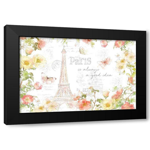 Painting Paris I Black Modern Wood Framed Art Print by Pertiet, Katie