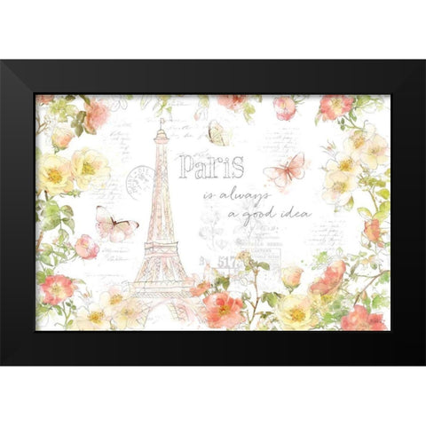 Painting Paris I Black Modern Wood Framed Art Print by Pertiet, Katie