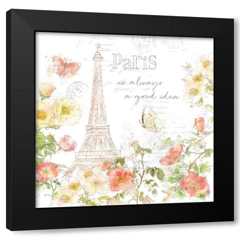 Painting Paris III Black Modern Wood Framed Art Print by Pertiet, Katie