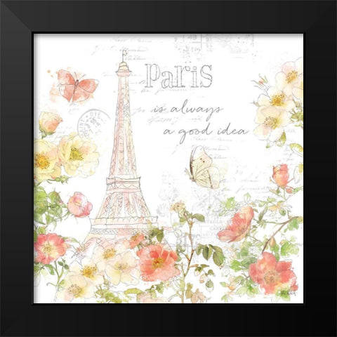 Painting Paris III Black Modern Wood Framed Art Print by Pertiet, Katie