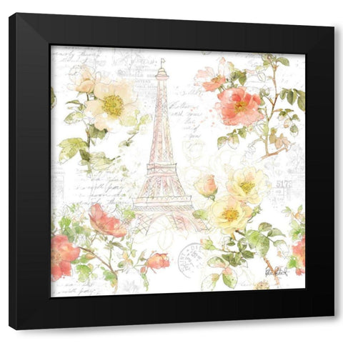 Painting Paris Step 01 Black Modern Wood Framed Art Print with Double Matting by Pertiet, Katie