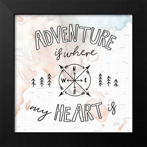 World Traveler III Black Modern Wood Framed Art Print by Marshall, Laura