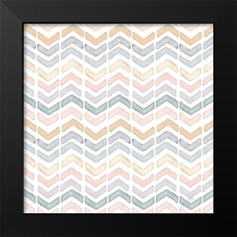 World Traveler Pattern II Black Modern Wood Framed Art Print by Marshall, Laura