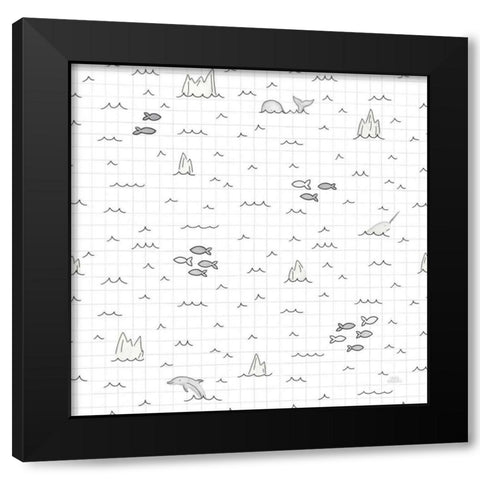 World Traveler Pattern III Black Modern Wood Framed Art Print by Marshall, Laura