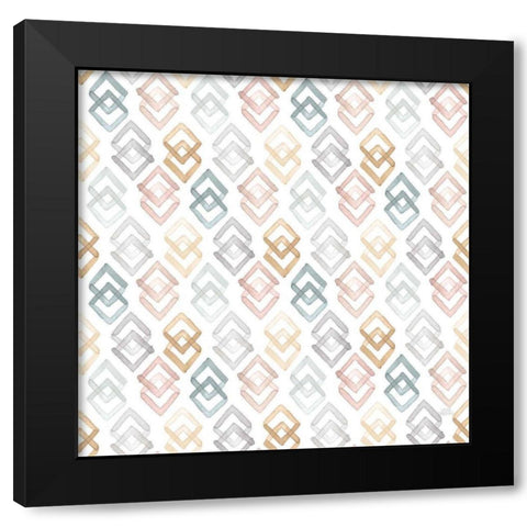 World Traveler Pattern X Black Modern Wood Framed Art Print by Marshall, Laura