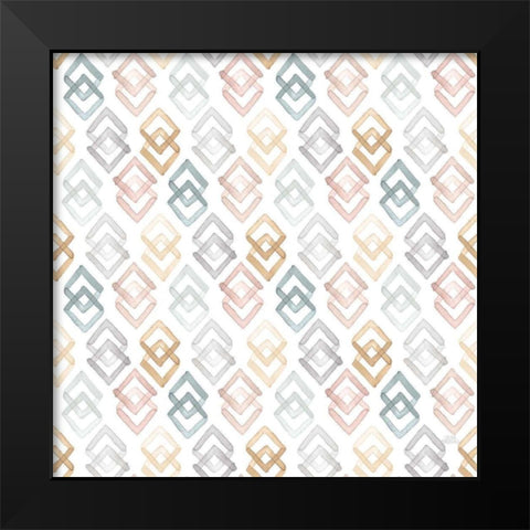 World Traveler Pattern X Black Modern Wood Framed Art Print by Marshall, Laura