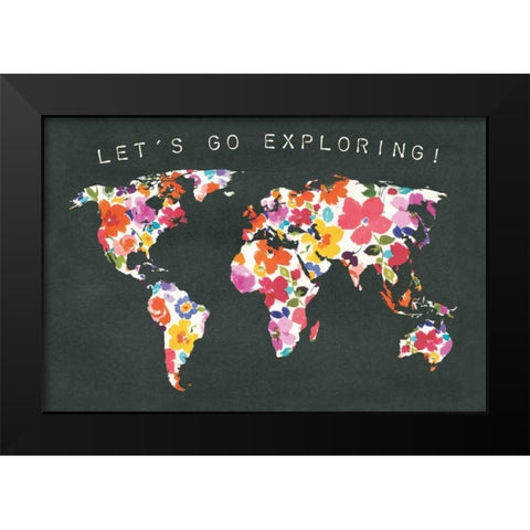 Bright World Black Black Modern Wood Framed Art Print by Wild Apple Portfolio