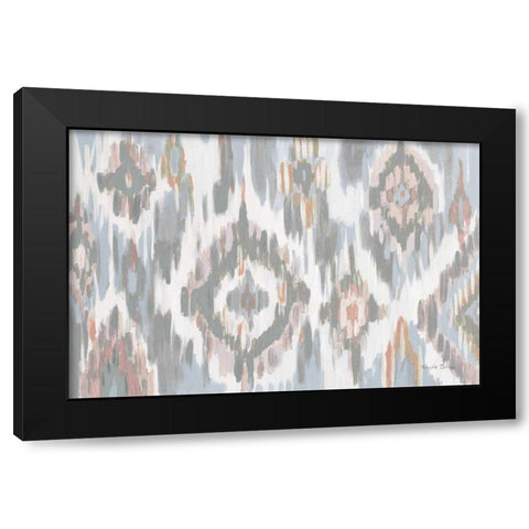 Ikat Jewel I blush grey Black Modern Wood Framed Art Print by Zaman, Farida
