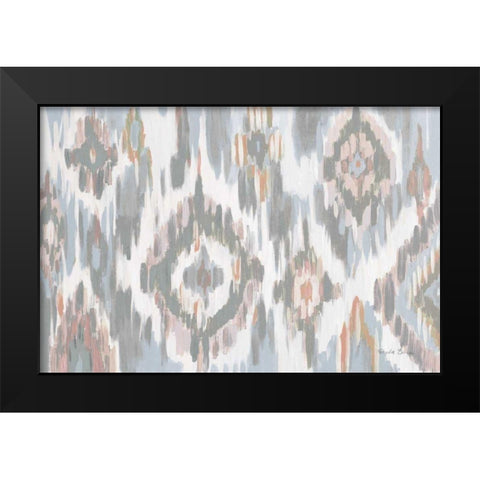 Ikat Jewel I blush grey Black Modern Wood Framed Art Print by Zaman, Farida