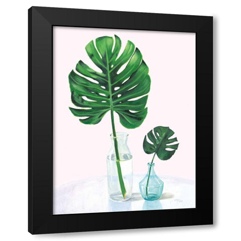 Statement Palms II v2 Black Modern Wood Framed Art Print by Wellington Studio