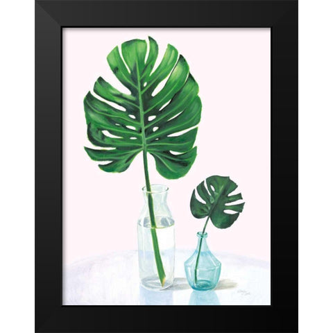 Statement Palms II v2 Black Modern Wood Framed Art Print by Wellington Studio