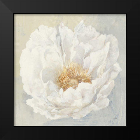 Serene Peony Black Modern Wood Framed Art Print by Purinton, Julia