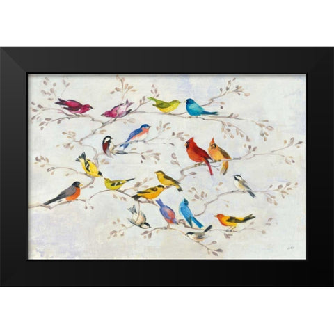 A Little Bird Told Me Black Modern Wood Framed Art Print by Purinton, Julia