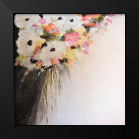 Saturdays Flowers Black Modern Wood Framed Art Print by Griggs, Jan