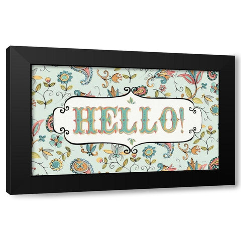 Peace and Paisley V Black Modern Wood Framed Art Print by Tavoletti, Anne