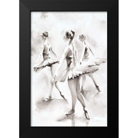 Three Ballerinas Black Modern Wood Framed Art Print by Valle, Aimee Del