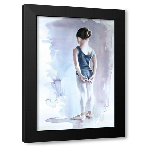 First Day at Ballet Black Modern Wood Framed Art Print by Wild Apple Graphics