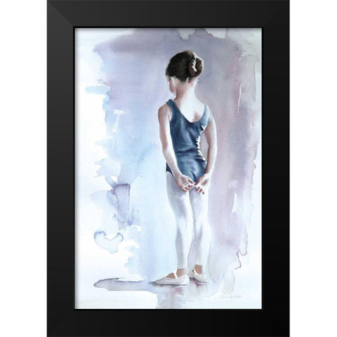 First Day at Ballet Black Modern Wood Framed Art Print by Wild Apple Graphics