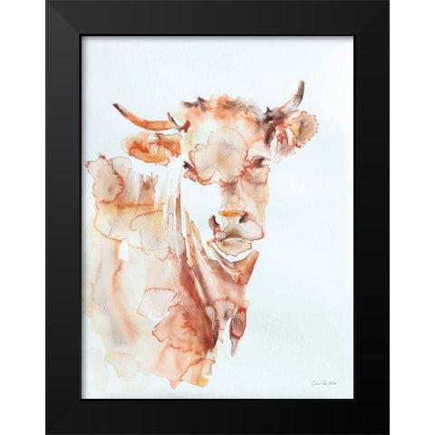 Village Cow Black Modern Wood Framed Art Print by Valle, Aimee Del