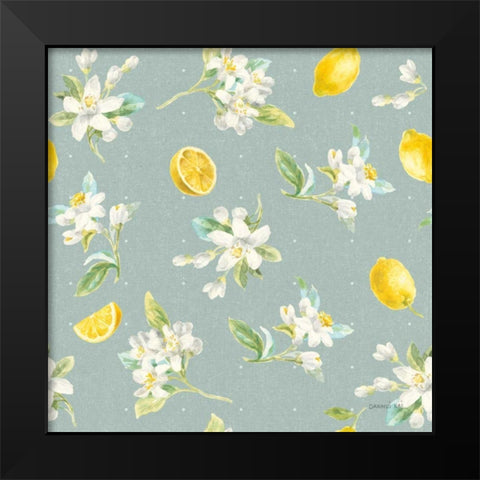 Floursack Lemon Pattern III Black Modern Wood Framed Art Print by Nai, Danhui