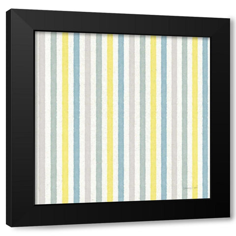 Floursack Lemon Pattern VII Black Modern Wood Framed Art Print with Double Matting by Nai, Danhui