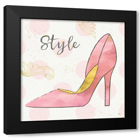 Fashion Blooms I Pink Black Modern Wood Framed Art Print with Double Matting by Aiken, Jess