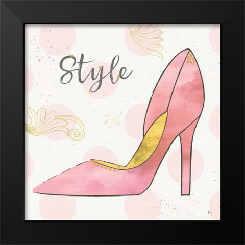 Fashion Blooms I Pink Black Modern Wood Framed Art Print by Aiken, Jess