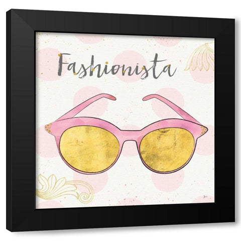 Fashion Blooms IV Pink Black Modern Wood Framed Art Print with Double Matting by Aiken, Jess