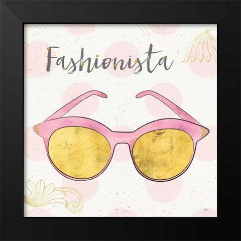 Fashion Blooms IV Pink Black Modern Wood Framed Art Print by Aiken, Jess