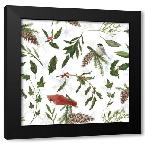 Peace and Joy Pattern VIII Black Modern Wood Framed Art Print with Double Matting by Miller, Sara Zieve