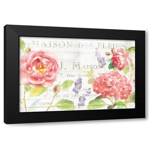 Maison Des Fleurs I Black Modern Wood Framed Art Print with Double Matting by Nai, Danhui