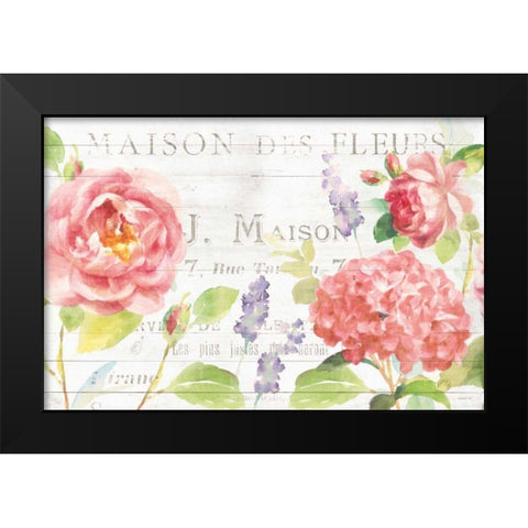 Maison Des Fleurs I Black Modern Wood Framed Art Print by Nai, Danhui